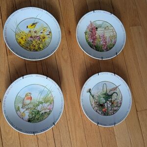 Vintage Hallmark collector plates Wildflower Meadow Collection Marjolian Bastin